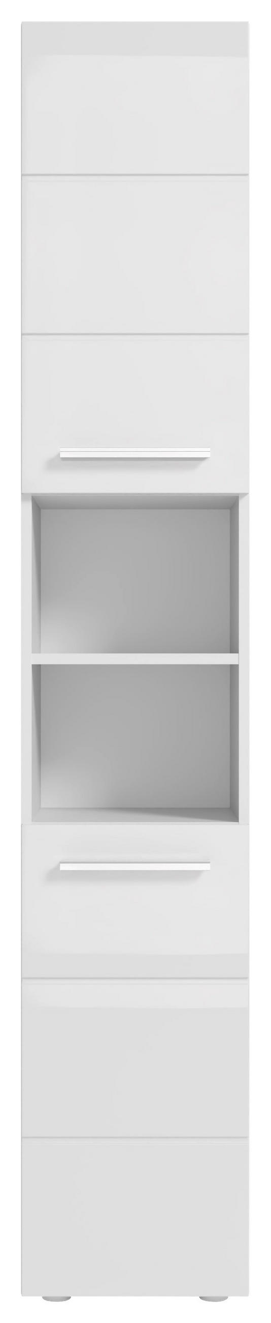 HOCHSCHRANK 34/190/31 cm  - Chromfarben/Weiß Hochglanz, MODERN, Holzwerkstoff/Kunststoff (34/190/31cm) - MID.YOU