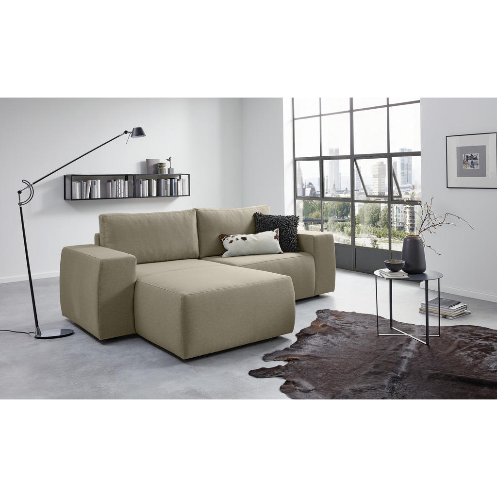 Thumbnail - Looks by W.Joop Ecksofa Looks II, Schlamm, Textil, Uni, 3-Sitzer, L-Form, 242x160 cm, Made in EU, Wohnzimmer, Sofas & Co...
