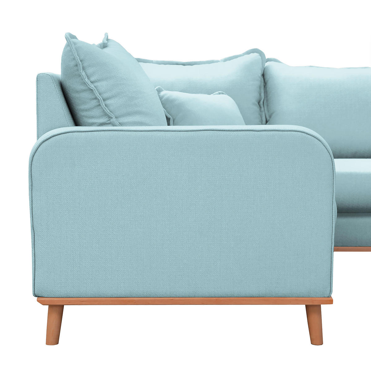 WOHNLANDSCHAFT in Textilgeflecht Hellblau  - Wengefarben/Hellblau, Design, Holz/Textil (167/296/170cm) - Livetastic