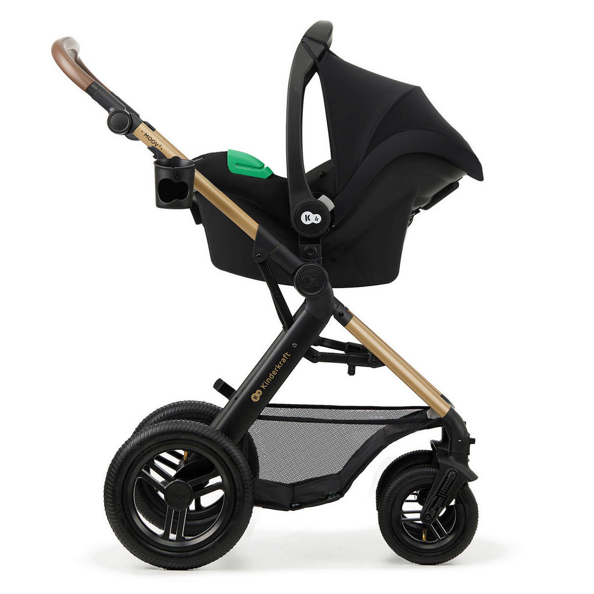 KINDERWAGENSET Moov 2 Air  - Goldfarben/Schwarz, Basics, Textil/Metall (60/86.5/106cm) - Kinderkraft