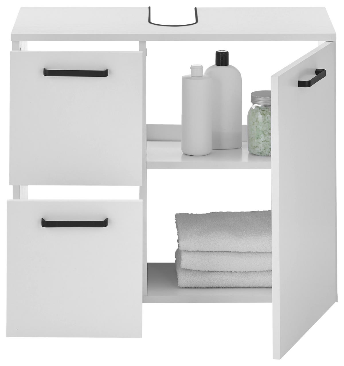 WASCHBECKENUNTERSCHRANK 70/60/35 cm  - Schwarz/Weiß, MODERN, Holzwerkstoff/Kunststoff (70/60/35cm) - MID.YOU