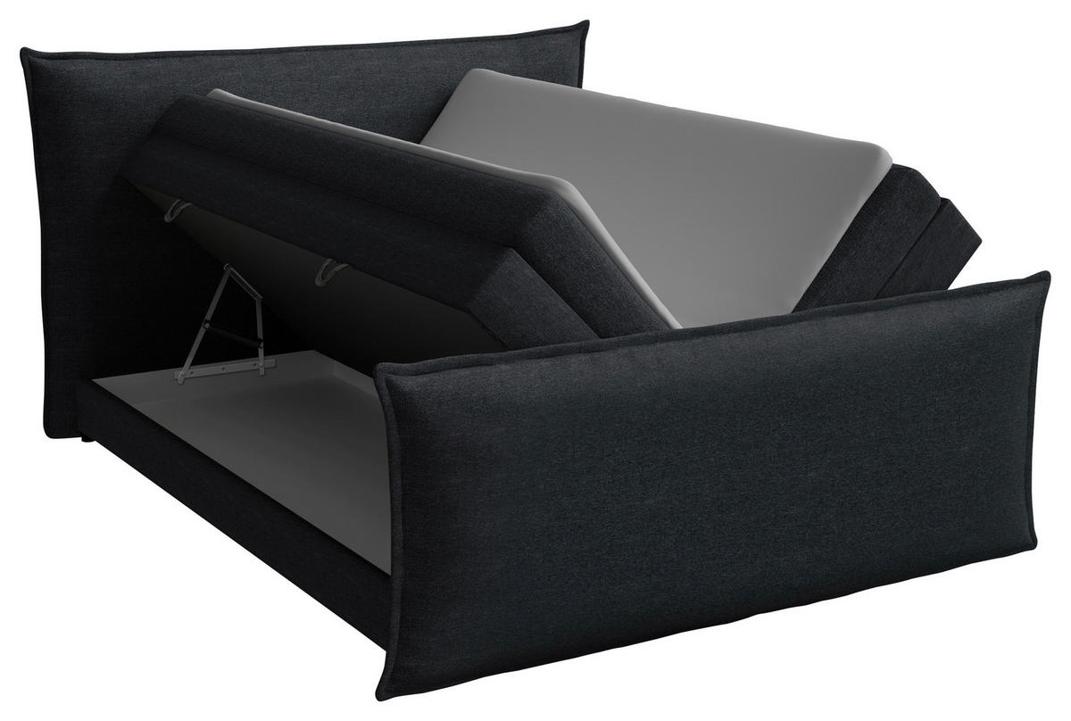 BOXSPRINGBETT 160/200 cm  in Grau  - Schwarz/Grau, MODERN, Textil (160/200cm) - MID.YOU