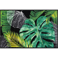 FUSSMATTE - Schwarz/Grau, Trend, Kunststoff/Textil (50/75cm) - wash+dry