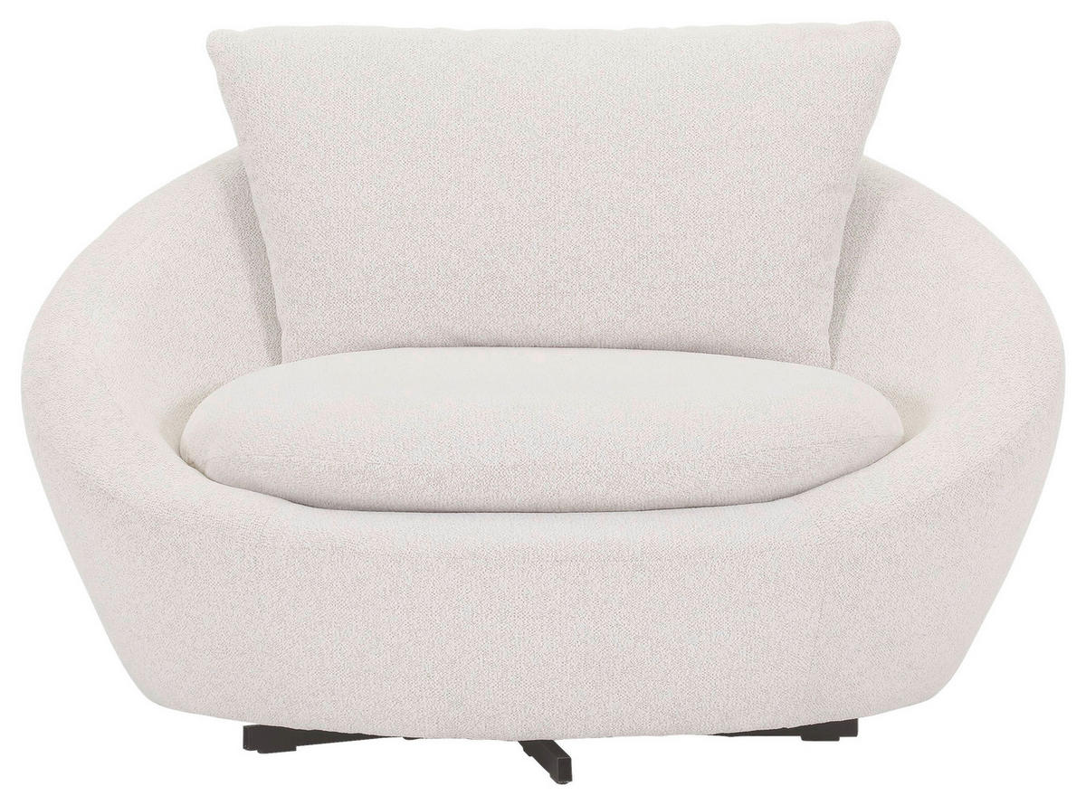 SESSEL in Flachgewebe Creme  - Creme/Schwarz, Design, Textil/Metall (130/78/112cm) - Lomoco