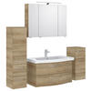 BADEZIMMER 5-teilig  in 158 cm  - Chromfarben/Eichefarben, KONVENTIONELL, Glas/Keramik (158cm) - Pelipal