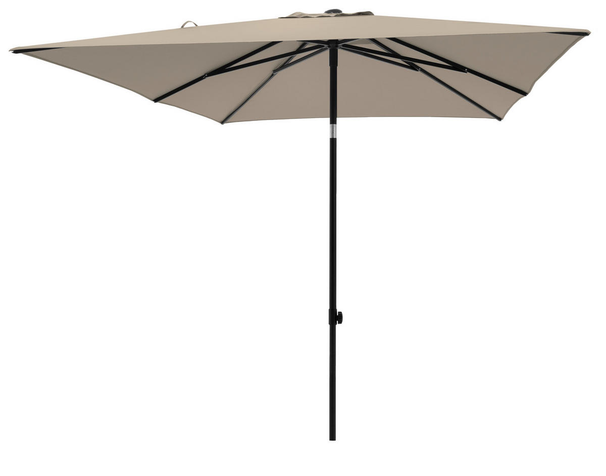 SONNENSCHIRM 200 cm Naturfarben  - Schwarz/Naturfarben, Basics, Kunststoff/Textil (200/200cm)