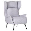 ÖRONLAPPSFÅTÖLJ i flatväv ljusgrå  - ljusgrå/svart, Design, metall/textil (83/106/89cm)
