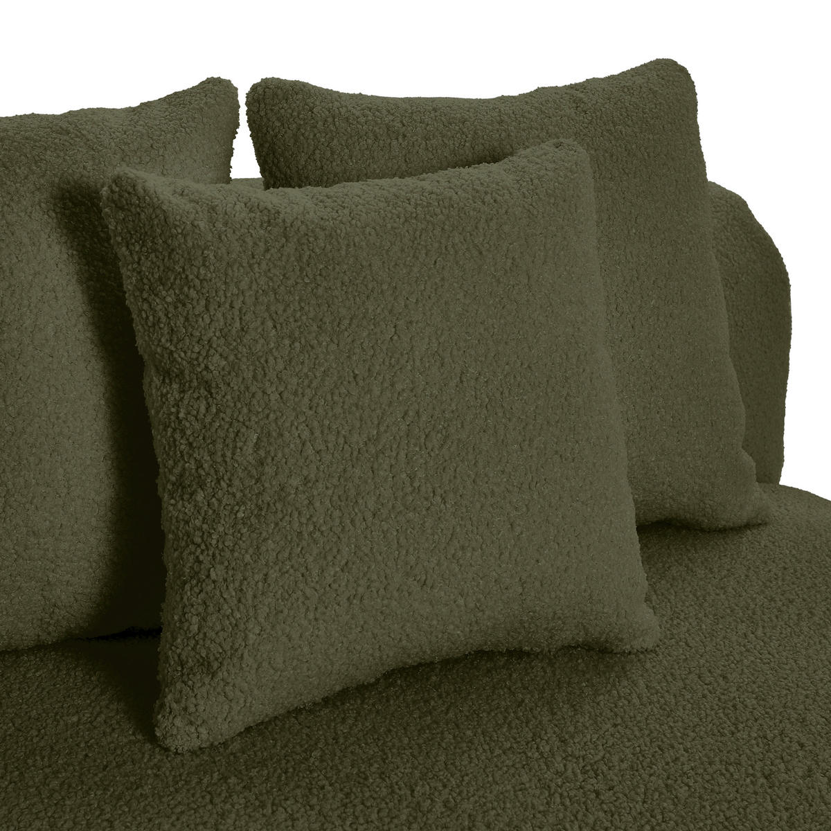 ECKSOFA BLOOM Olivgrün Flachgewebe, Teddystoff  - Olivgrün, Trend, Textil (300/315cm) - Livetastic