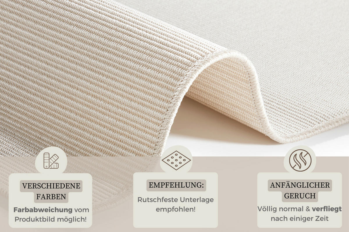 LÄUFER 80/450 cm Nature  - Weiß, Design, Kunststoff (80/450cm) - Hanse Home