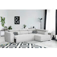 ECKSOFA Silberfarben Struktur  - Silberfarben/Schwarz, Design, Kunststoff/Textil (284/205cm) - Xora