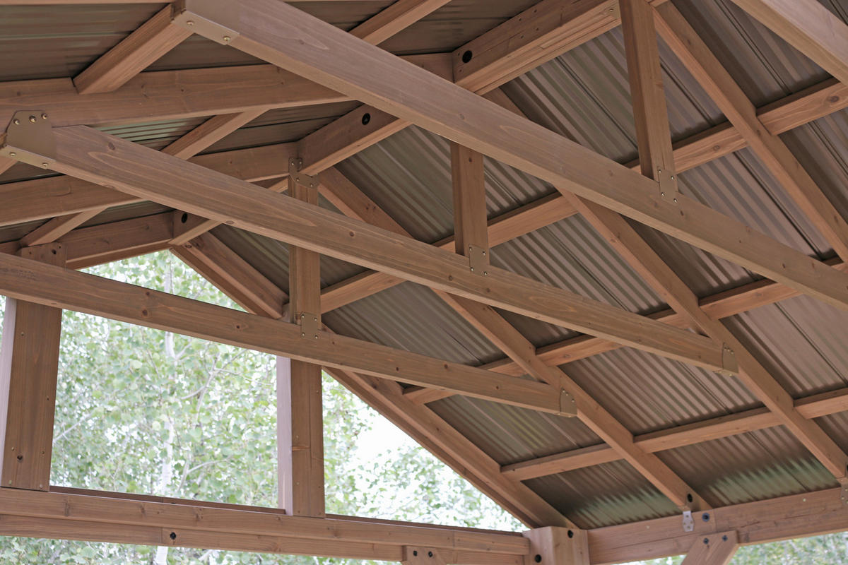 PAVILLON 366/330/427 cm   - Naturfarben, Basics, Holz/Metall (366/330/427cm)