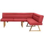 ECKBANK 230/170 cm  in Rot, Eichefarben  - Eichefarben/Rot, KONVENTIONELL, Holz/Textil (230/170cm) - Moderano