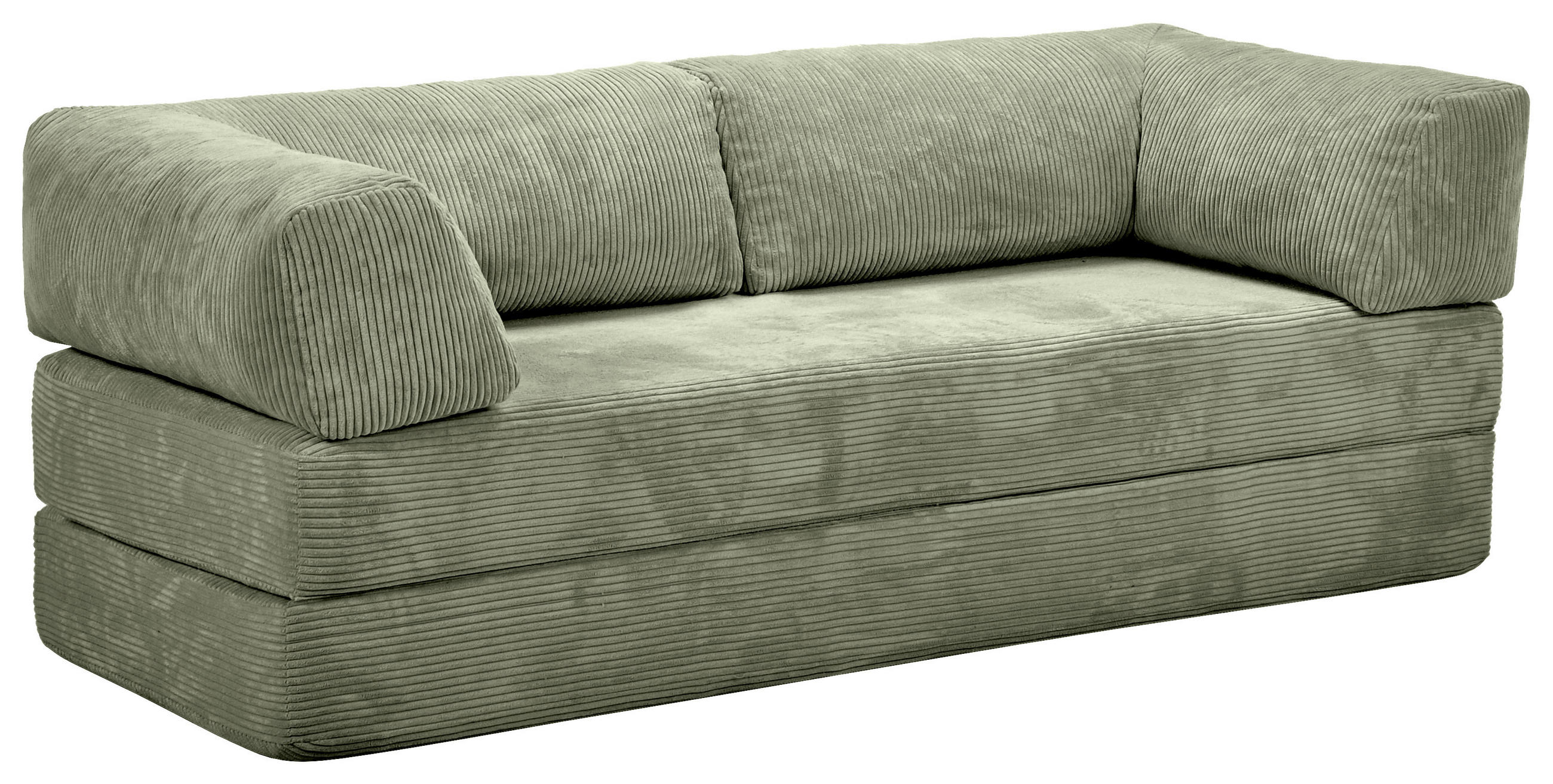 SCHLAFSOFA Cord Salbeigrün  - Salbeigrün, KONVENTIONELL, Textil/Metall (200/77/80cm) - Carryhome
