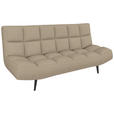 SCHLAFSOFA  in Mikrofaser Beige  - Beige/Schwarz, KONVENTIONELL, Holz/Textil (197/85/92cm) - Carryhome