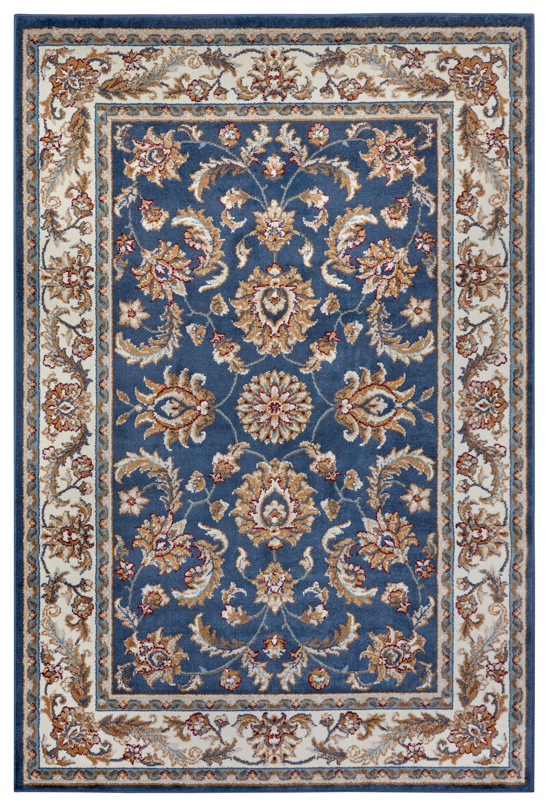 FLACHWEBETEPPICH  Wohnzimmer 160/235 cm Luxor Blau, Creme rechteckig  - Blau/Creme, Design, Kunststoff/Textil (160/235cm) - Hanse Home