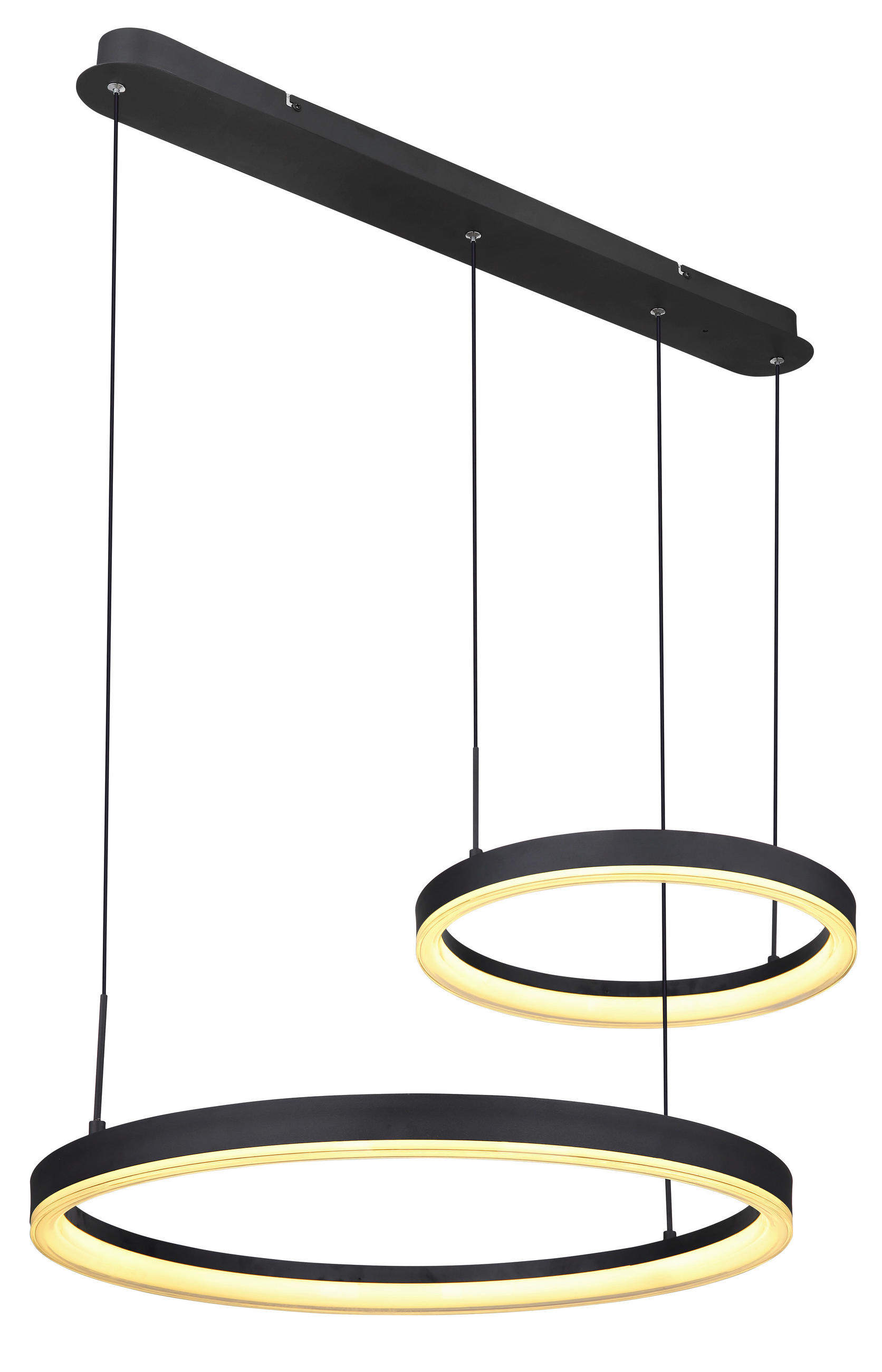 LED-HÄNGELEUCHTE 82,5/60/150 cm    - Goldfarben/Opal, Design, Kunststoff/Metall (82,5/60/150cm) - Globo