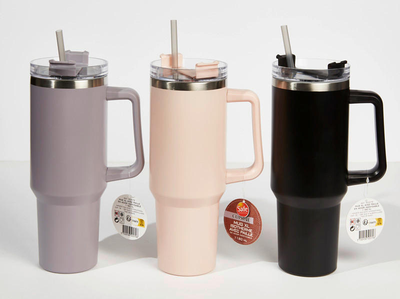 TERMOS ČAŠA  1.18 l   - svijetlo ružičasta/crna, Basics, metal (1.18l)