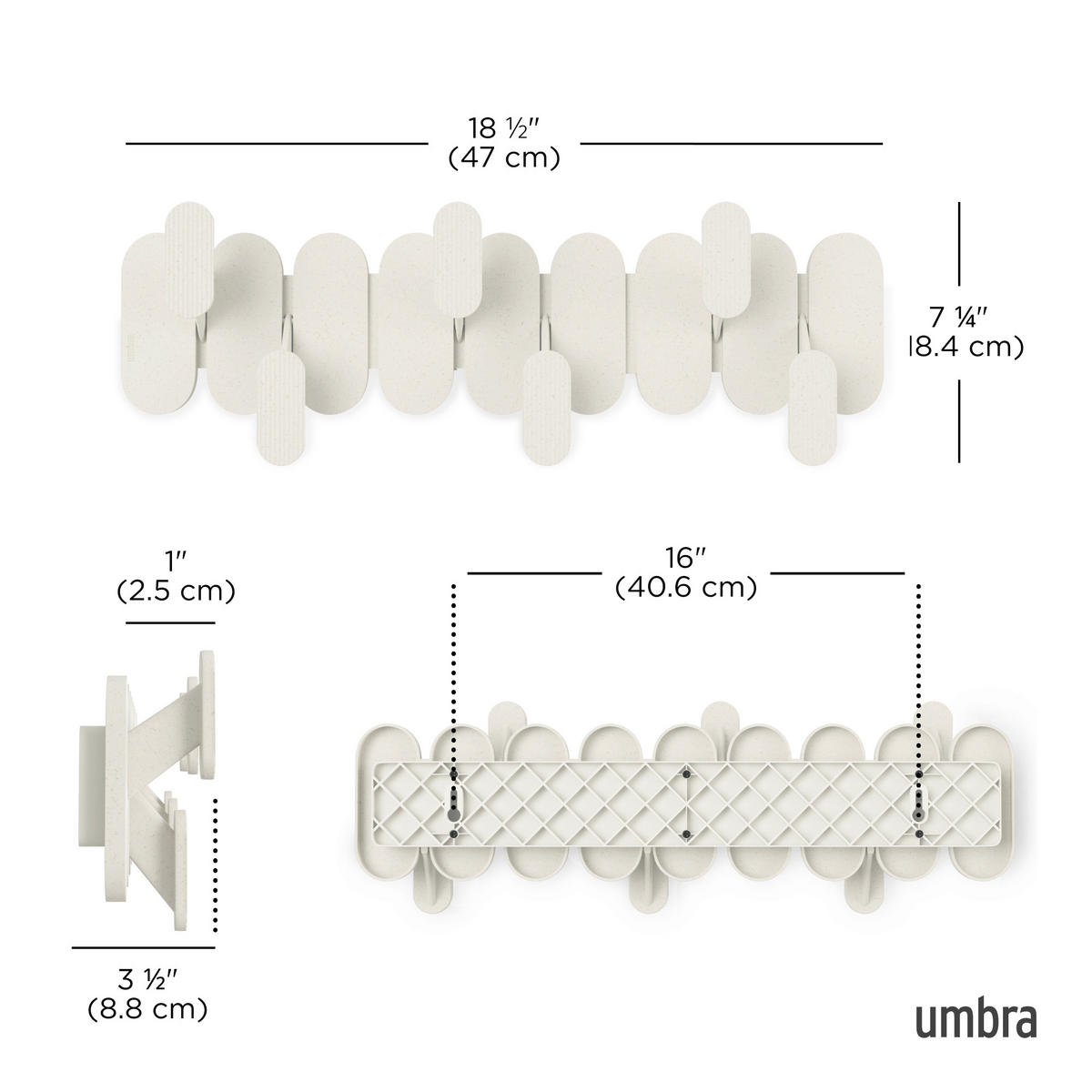 KUKA  boja peska  metal, plastika  - boja peska, Osnovno, metal/plastika (16/47/6cm) - Umbra