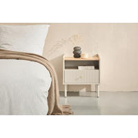 NACHTTISCH 50/54/40 cm  Eichefarben, Hellgrau  - Eichefarben/Goldfarben, Design, Holzwerkstoff/Metall (50/54/40cm) - Xora