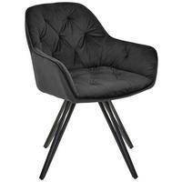 ARMLEHNSTUHL  in Eisen Samt  - Schwarz, LIFESTYLE, Holz/Textil (61/82/62cm) - Livetastic