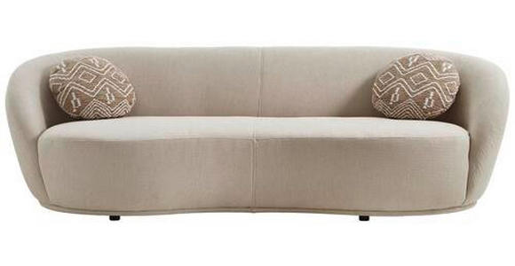 BIGSOFA Flachgewebe Weiß, Beige  - Beige/Creme, Design, Kunststoff/Textil (245/81/120cm) - Ambia Home