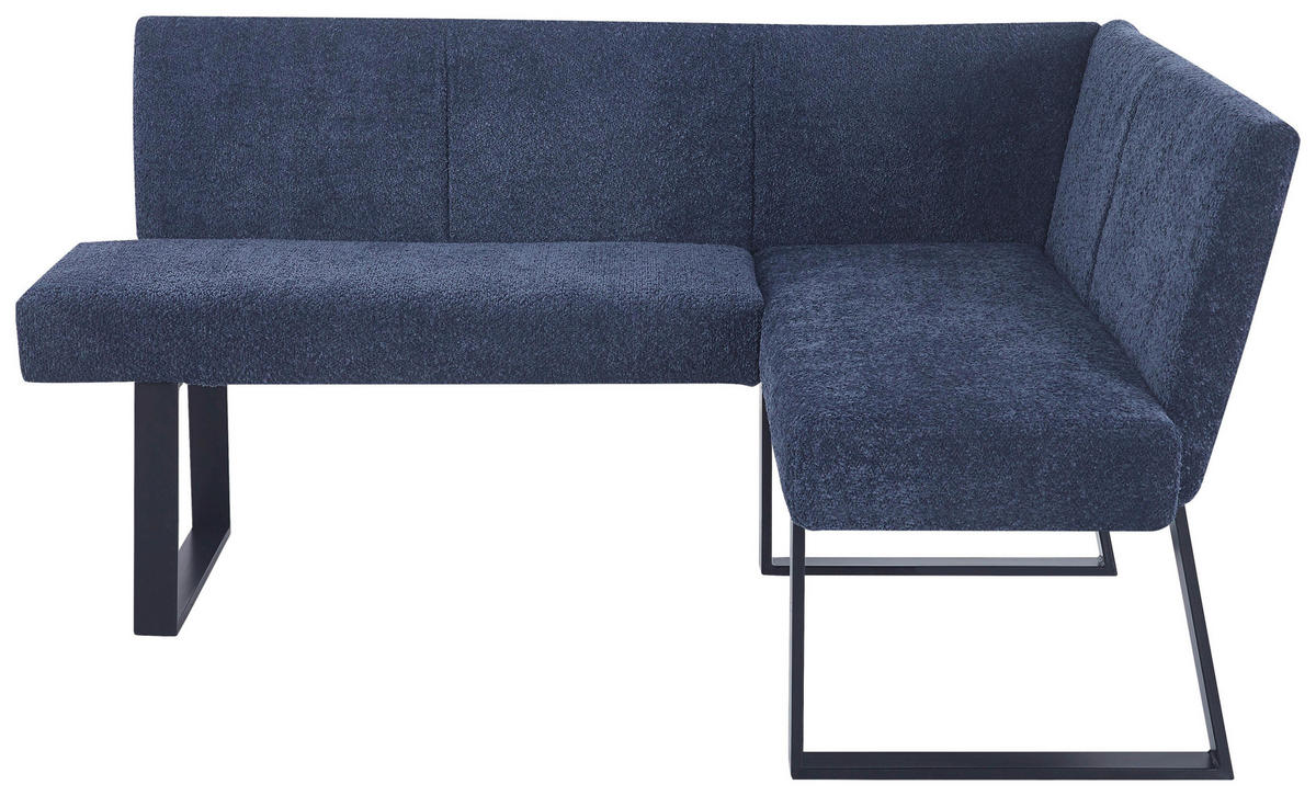 ECKBANK 160/130 cm Leinenoptik Dunkelblau   - Schwarz/Dunkelblau, KONVENTIONELL, Textil/Metall (160/130cm) - MID.YOU