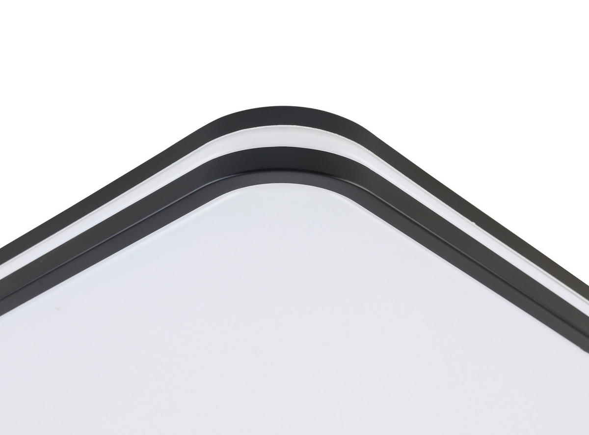 LED MENNYEZETI LÁMPA - fekete/fehér, Basics, műanyag/fém (43/43/5,5cm) - Novel