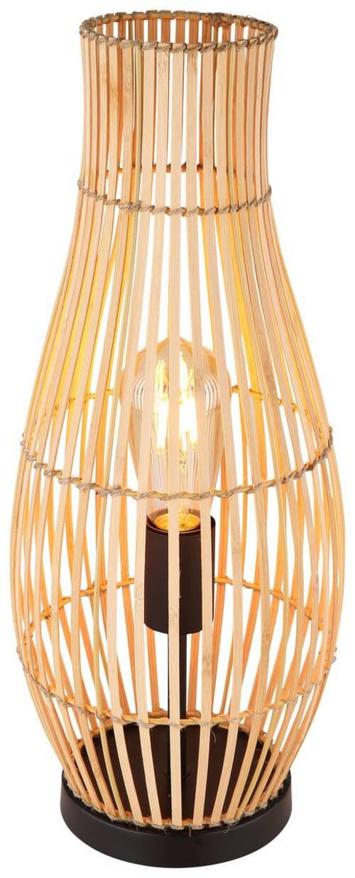 BORDSLAMPA 19,5/47,5 cm   - brun/svart, Basics, metall/naturmaterial (19,5/47,5cm) - Globo