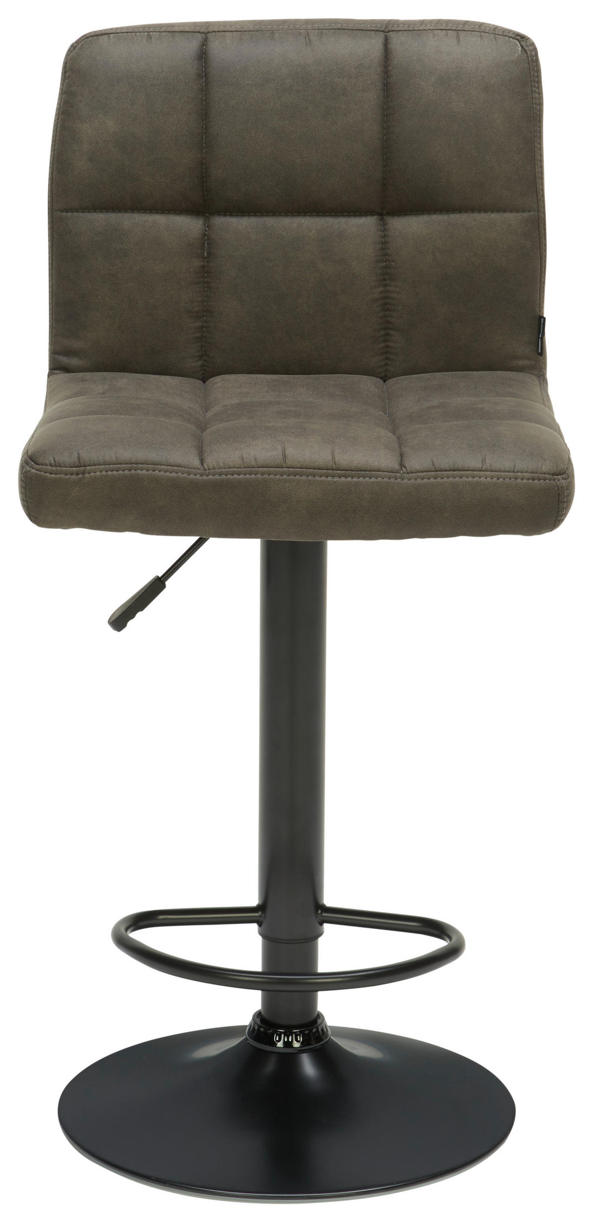 BARHOCKER in Metall, Textil Grau, Schwarz  - Schwarz/Grau, Design, Textil/Metall (44,5/92-113/48cm) - Carryhome
