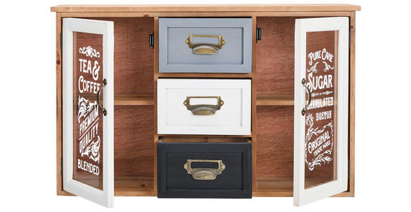 HÄNGEVITRINE  in massiv Tanne Multicolor, Naturfarben  - Goldfarben/Multicolor, LIFESTYLE, Holz/Metall (69,5/43/19cm) - Landscape