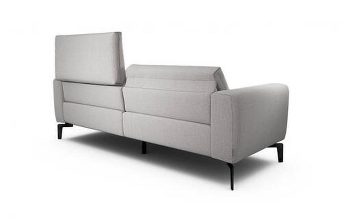 2,5-SITZER Chenille Hellgrau  - Hellgrau/Schwarz, Design, Textil/Metall (220/86/86-94cm) - SENSOO