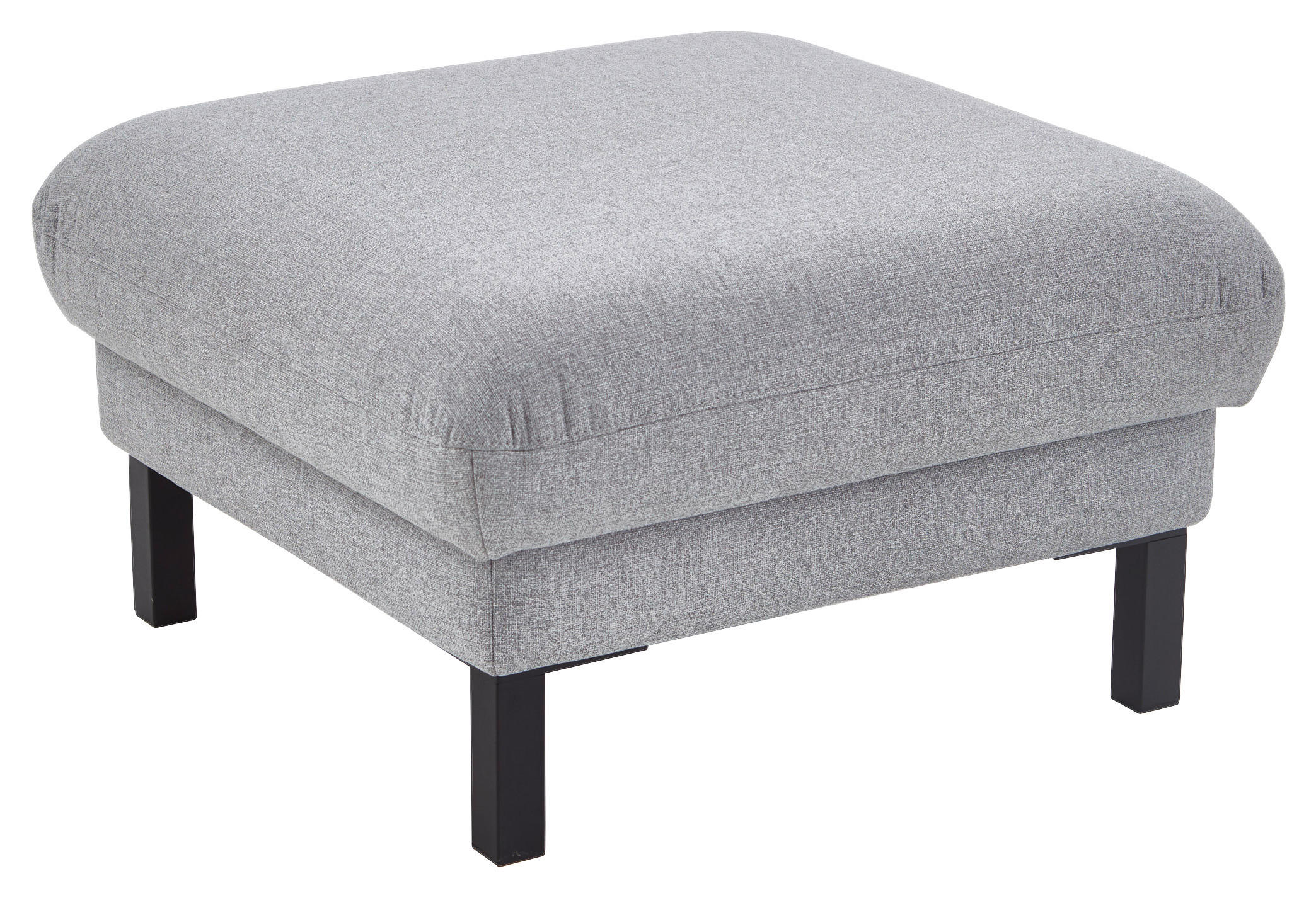 HOCKER in Textil Hellgrau  - Hellgrau/Schwarz, Design, Textil/Metall (74/46/74cm) - Pure Home Comfort
