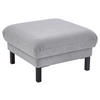 HOCKER in Textil Hellgrau  - Hellgrau/Schwarz, Design, Textil/Metall (74/46/74cm) - Pure Home Comfort