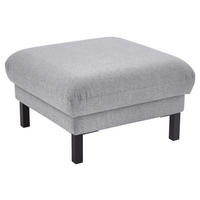 HOCKER in Textil Hellgrau  - Hellgrau/Schwarz, Design, Textil/Metall (74/46/74cm) - Pure Home Comfort