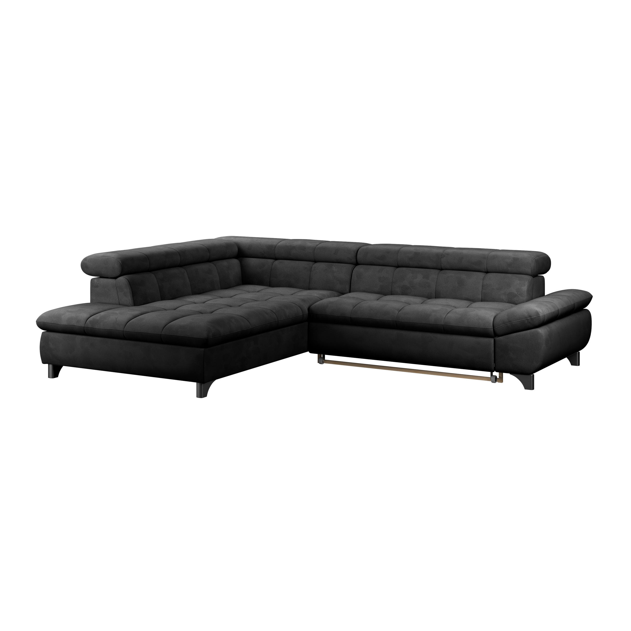 ECKSOFA Anthrazit Chenille  - Chromfarben/Anthrazit, KONVENTIONELL, Textil/Metall (234/312cm) - Livetastic