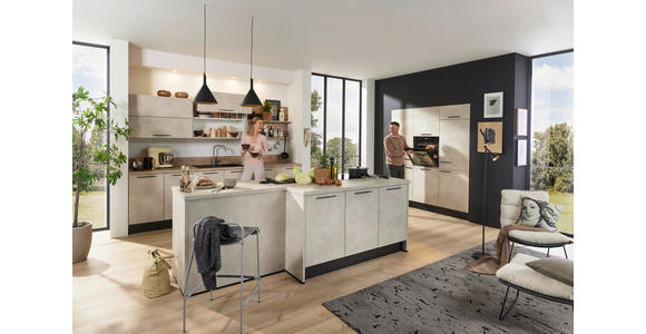 EINBAUKÜCHE   - Greige, Design, Holzwerkstoff - Novel