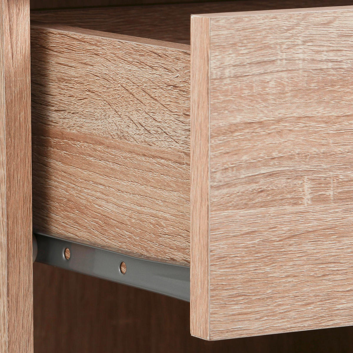 NACHTTISCH 45/50/35 cm  - Eichefarben/Silberfarben, Design, Holzwerkstoff/Metall (45/50/35cm) - MID.YOU