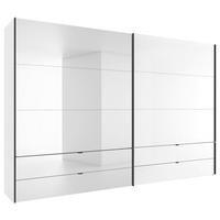 SCHWEBETÜRENSCHRANK 252/222/68 cm 2-türig Weiß  - Schwarz/Weiß, Design, Glas/Holzwerkstoff (252/222/68cm) - Dieter Knoll