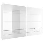 SCHWEBETÜRENSCHRANK 252/222/68 cm 2-türig Weiß  - Schwarz/Weiß, Design, Glas/Holzwerkstoff (252/222/68cm) - Dieter Knoll