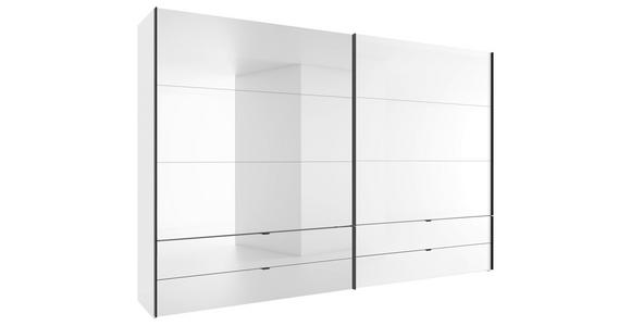 SCHWEBETÜRENSCHRANK 252/222/68 cm 2-türig Weiß  - Schwarz/Weiß, Design, Glas/Holzwerkstoff (252/222/68cm) - Dieter Knoll