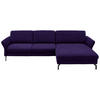 ECKSOFA in Velours Violett  - Violett/Schwarz, Design, Textil/Metall (306/179cm) - Beldomo System