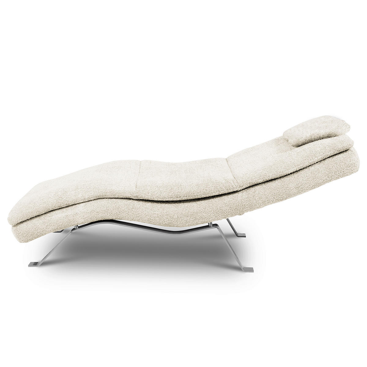 RELAXLIEGE Bouclé Weiß  - Silberfarben/Weiß, Design, Textil/Metall (65/95/171cm) - Celina Home