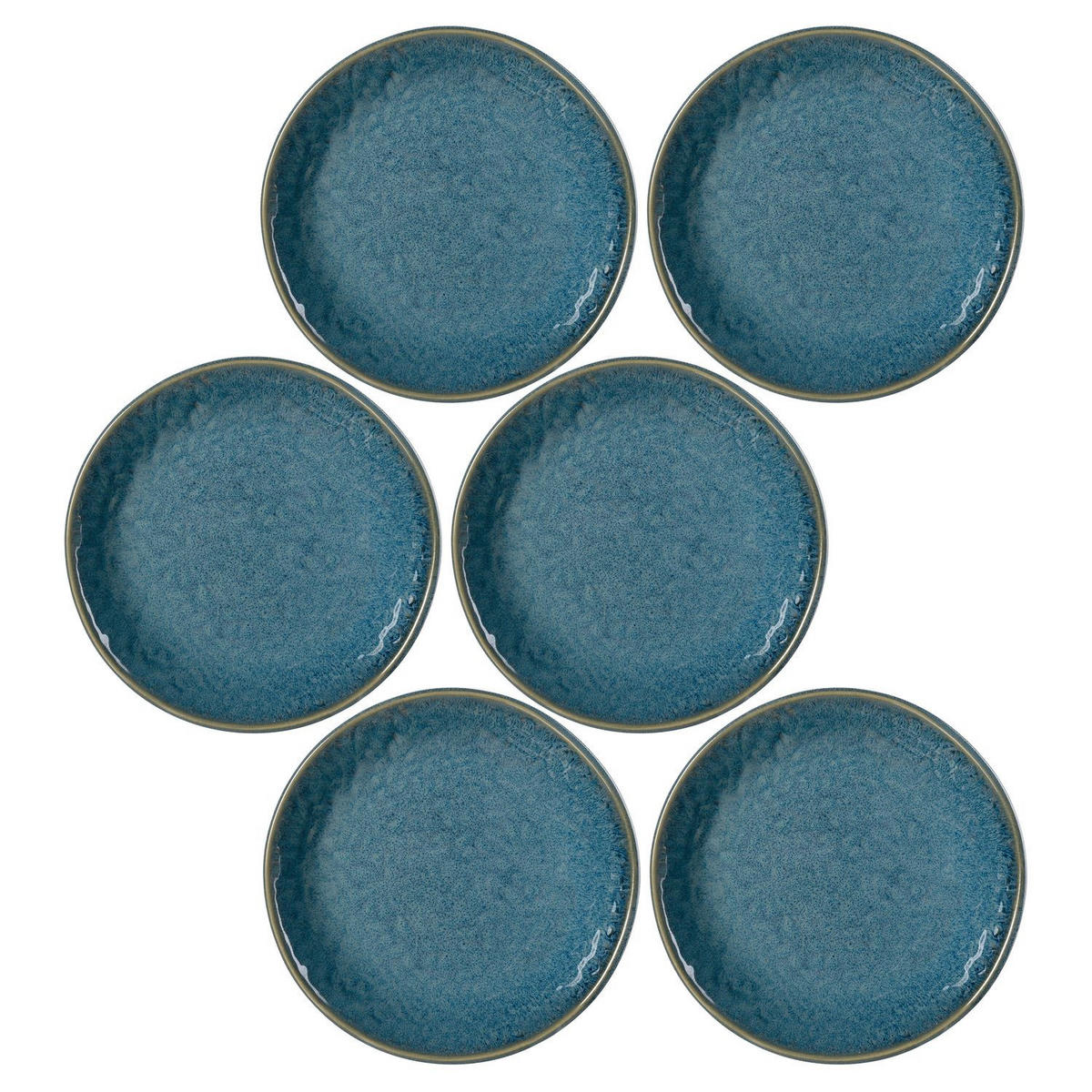 TELLERSET Matera 6-teilig  - Blau, LIFESTYLE, Keramik (16,3/3,2/16,3cm) - Leonardo