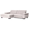 ECKSOFA in Webstoff Hellrosa  - Hellrosa/Schwarz, Design, Textil/Metall (180/265cm) - Carryhome