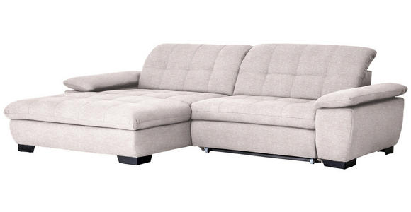 ECKSOFA in Webstoff Hellrosa  - Hellrosa/Schwarz, Design, Textil/Metall (180/265cm) - Carryhome