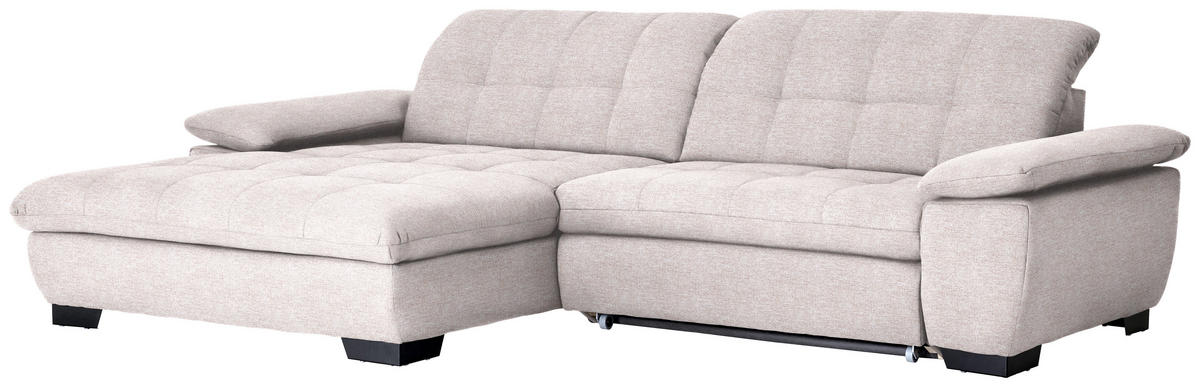 ECKSOFA in Webstoff Hellrosa  180/265 cm  - Hellrosa/Schwarz, Design, Textil/Metall (180/265cm) - Carryhome