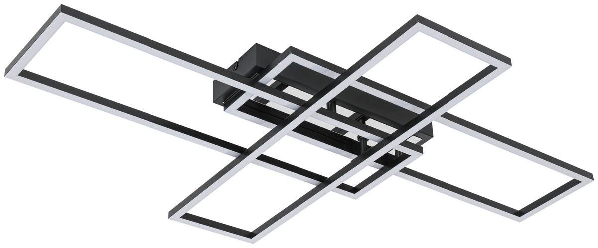 DECKENLEUCHTE    82,5/55/8 cm  - Chromfarben/Schwarz, Trend, Kunststoff/Metall (82,5/55/8cm) - Novel