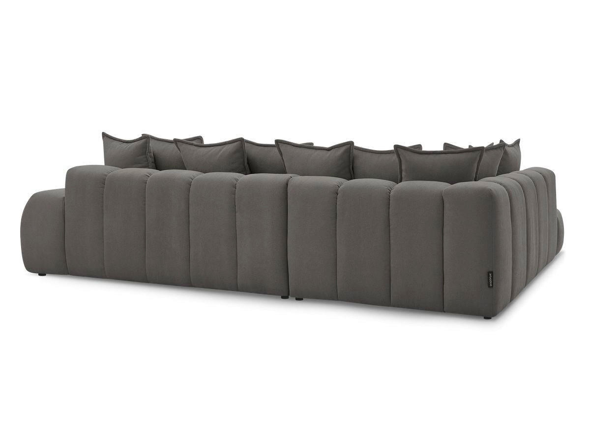 ECKSOFA Ottomane links  EVEREST Dunkelgrau Struktur  - Dunkelgrau/Schwarz, MODERN, Kunststoff/Textil (210/352cm)