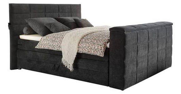 BOXSPRINGBETT 180/200 cm  in Anthrazit  - Anthrazit, KONVENTIONELL, Textil (180/200cm) - Carryhome