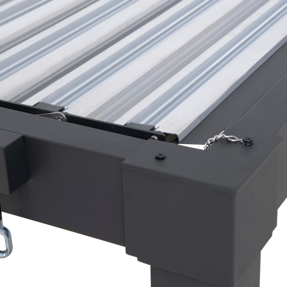 PAVILLON 406/223/306 cm Aluminium  - Anthrazit/Silberfarben, Basics, Metall (406/223/306cm) - Modante